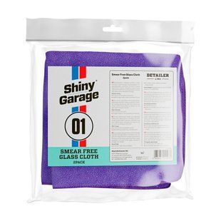 Набор из двух фибр для чистки стёкол Shiny Garage Smear Free Glass Cloth 000168 фото